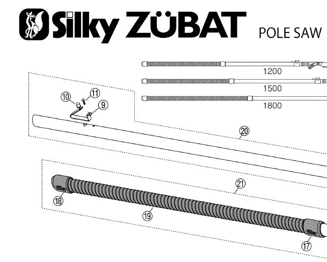 Zubat Extension Pole Saw Parts
