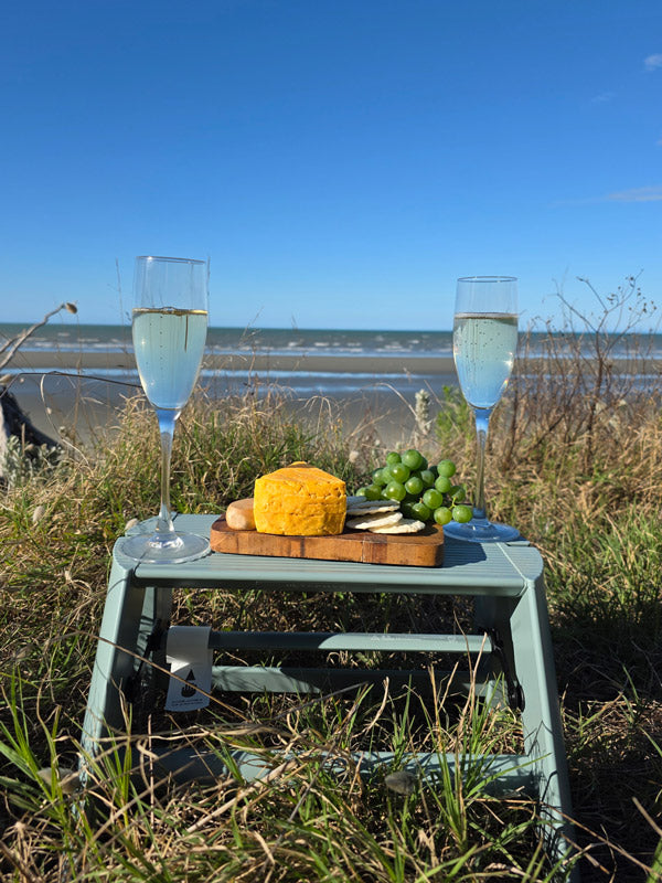 Lucano 1 step stool as a picnic table