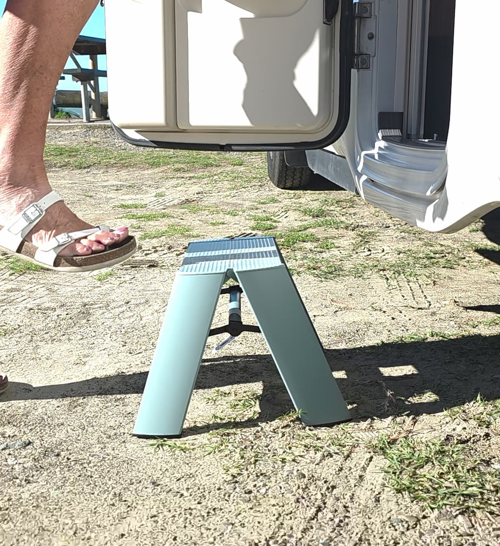 Campervaning NZ step stool uses