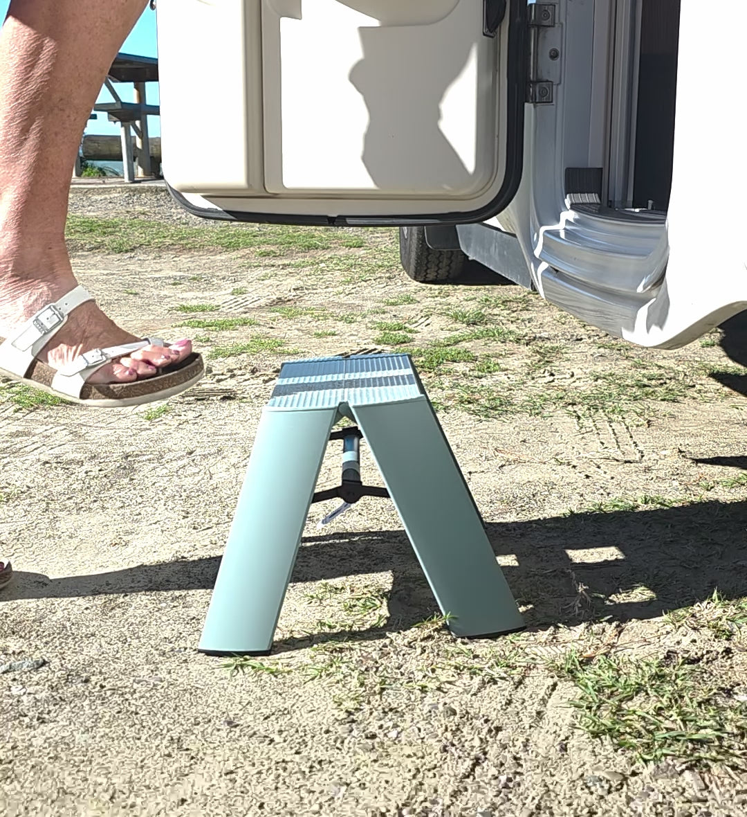 Campervaning NZ step stool uses